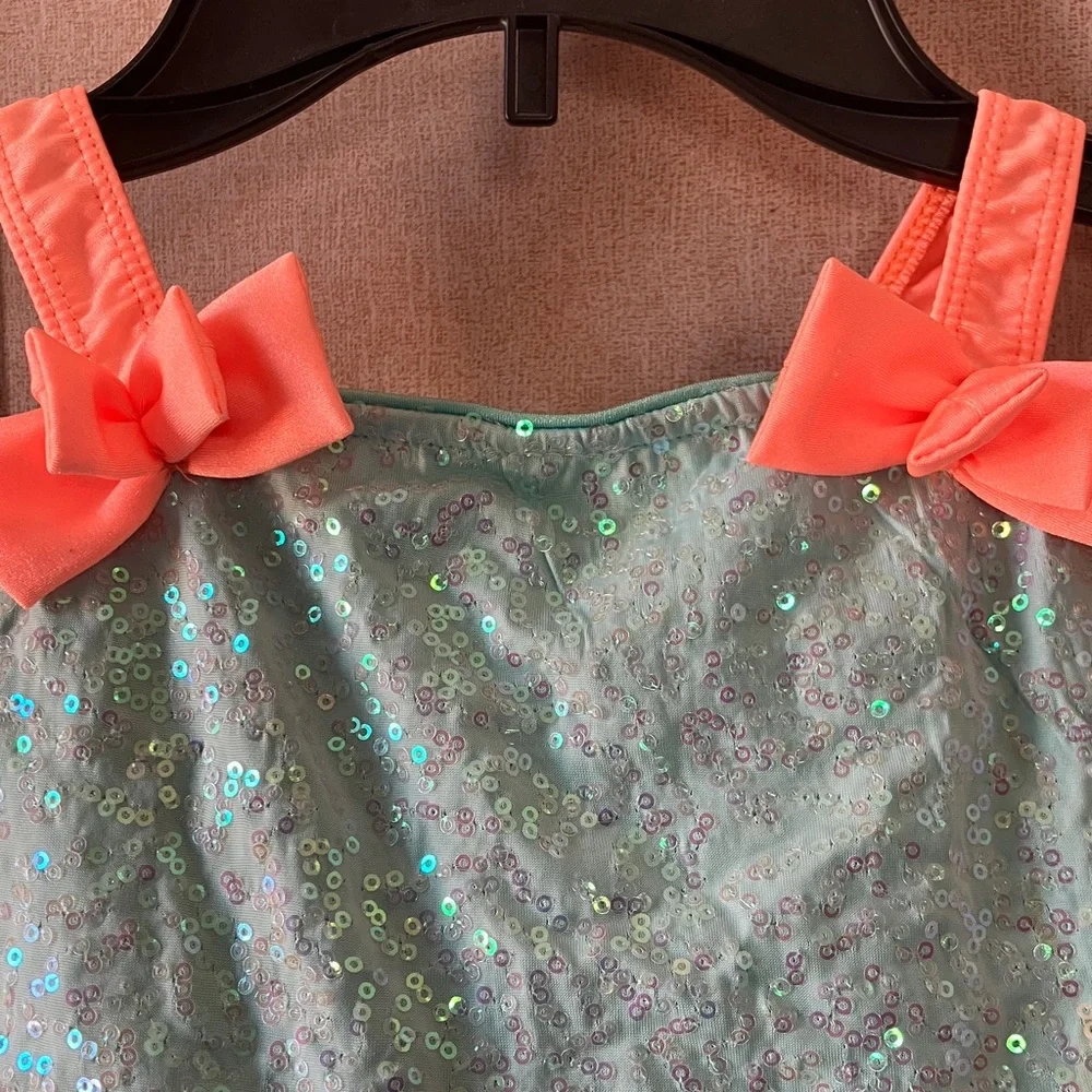 FINAL MARKDOWN Revolution Dancewear Costume in Coral and light aqua mc
